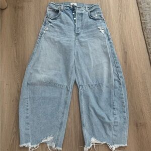 Citizens Of Humanity Blue Flare Wide Leg Jeans